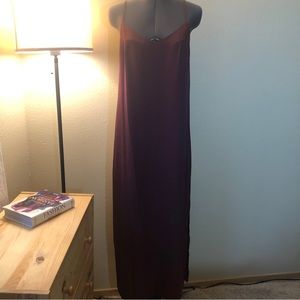 KENSIE Burgundy Silk Slip Dress